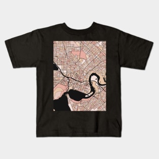 Perth Map Pattern in Soft Pink Pastels Kids T-Shirt